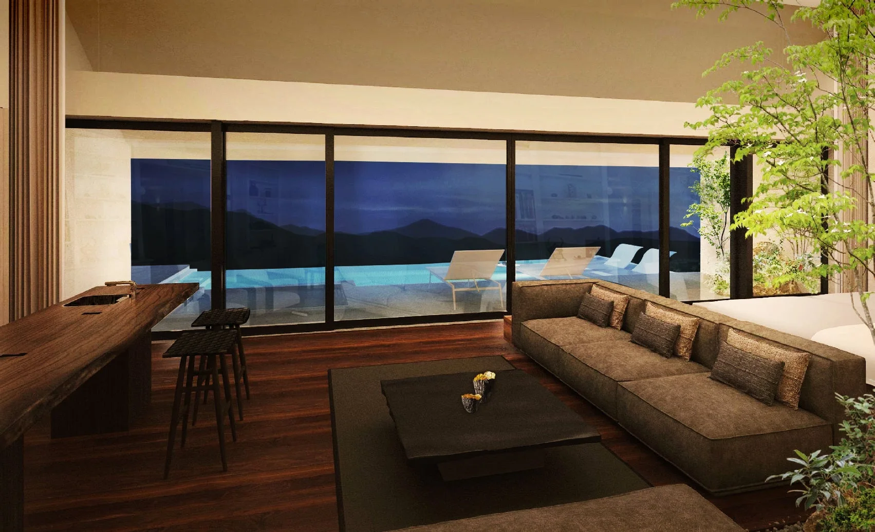 ENOWA YUFUIN accommodation and natural setting in Yufuin