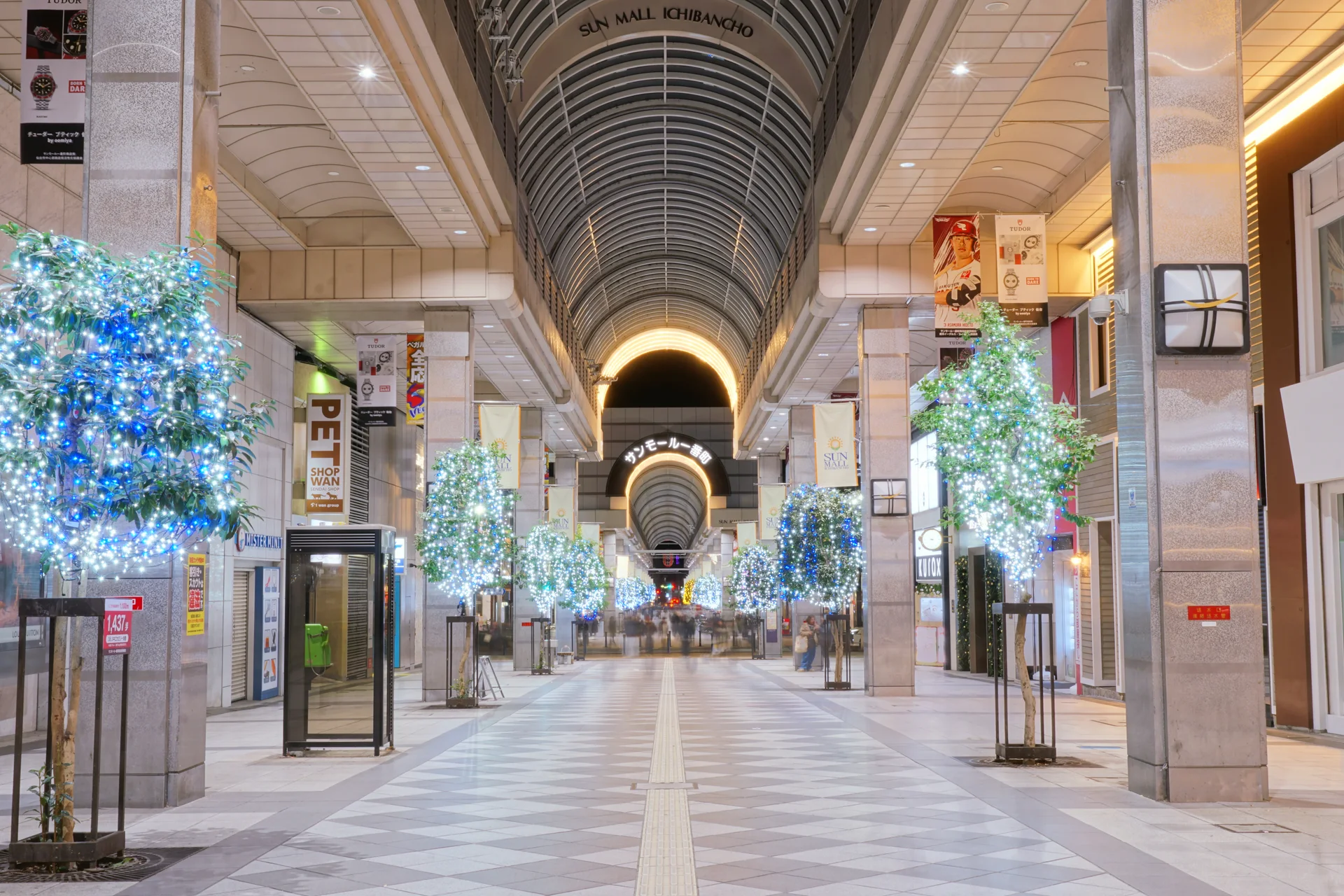 Sun Mall Ichibancho in Sendai during a central-city Tanabata route