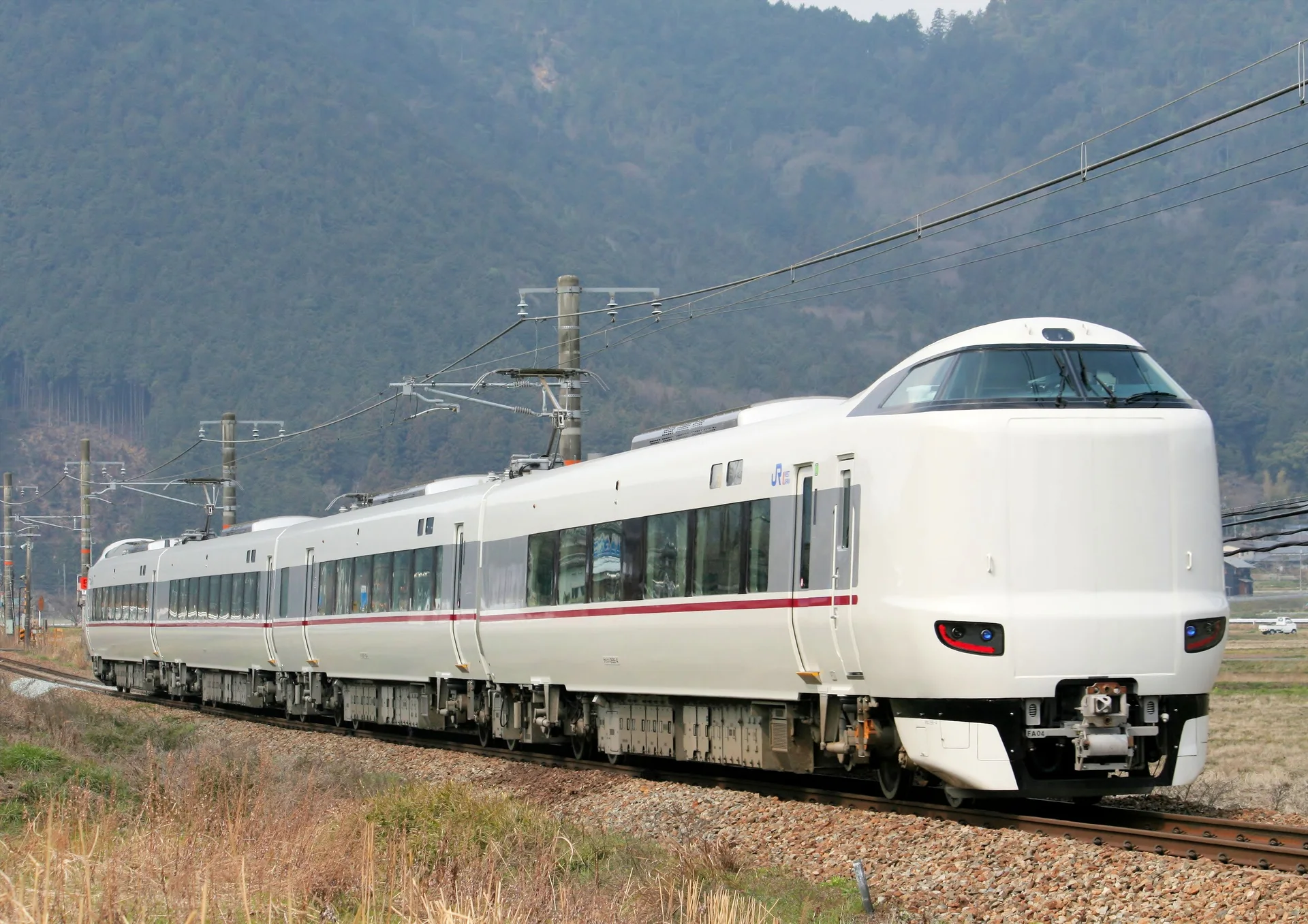 Limited express train serving northern Kansai, where a small overnight bag is easier to handle than multiple large suitcases
