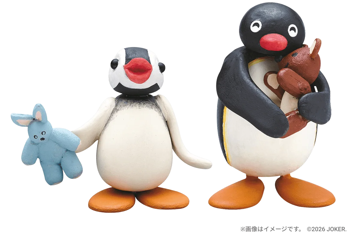 Clay character models and stop-motion production material at the Pingu exhibition
