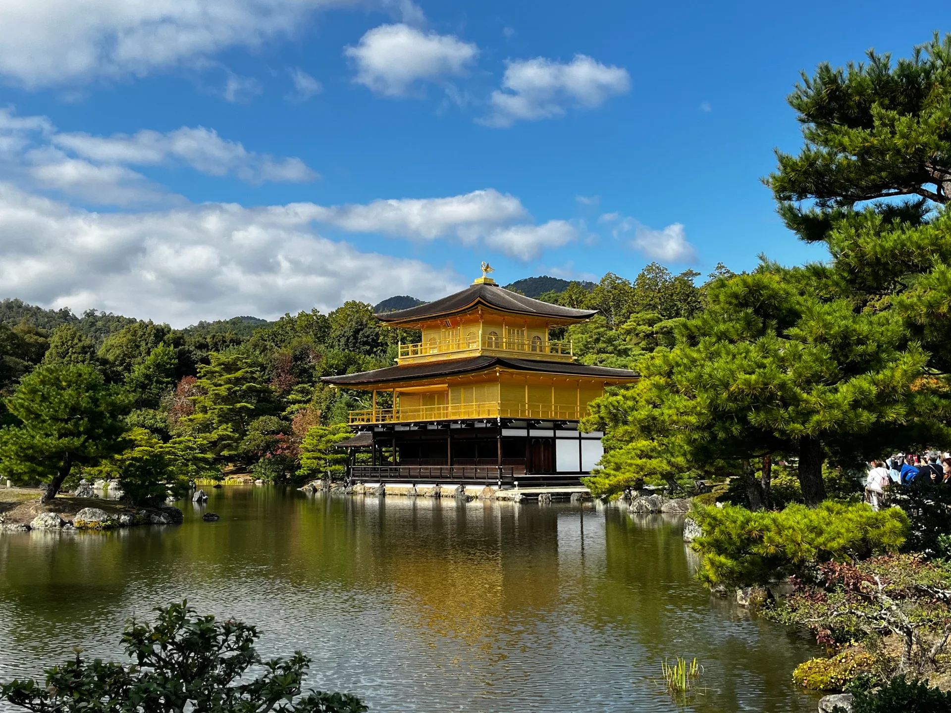 Kinkakuji in Kyoto. Combining northwestern Kinkakuji with Fushimi Inari and Arashiyama makes cross-city movement a better use of a private car than short hops within Higashiyama.
