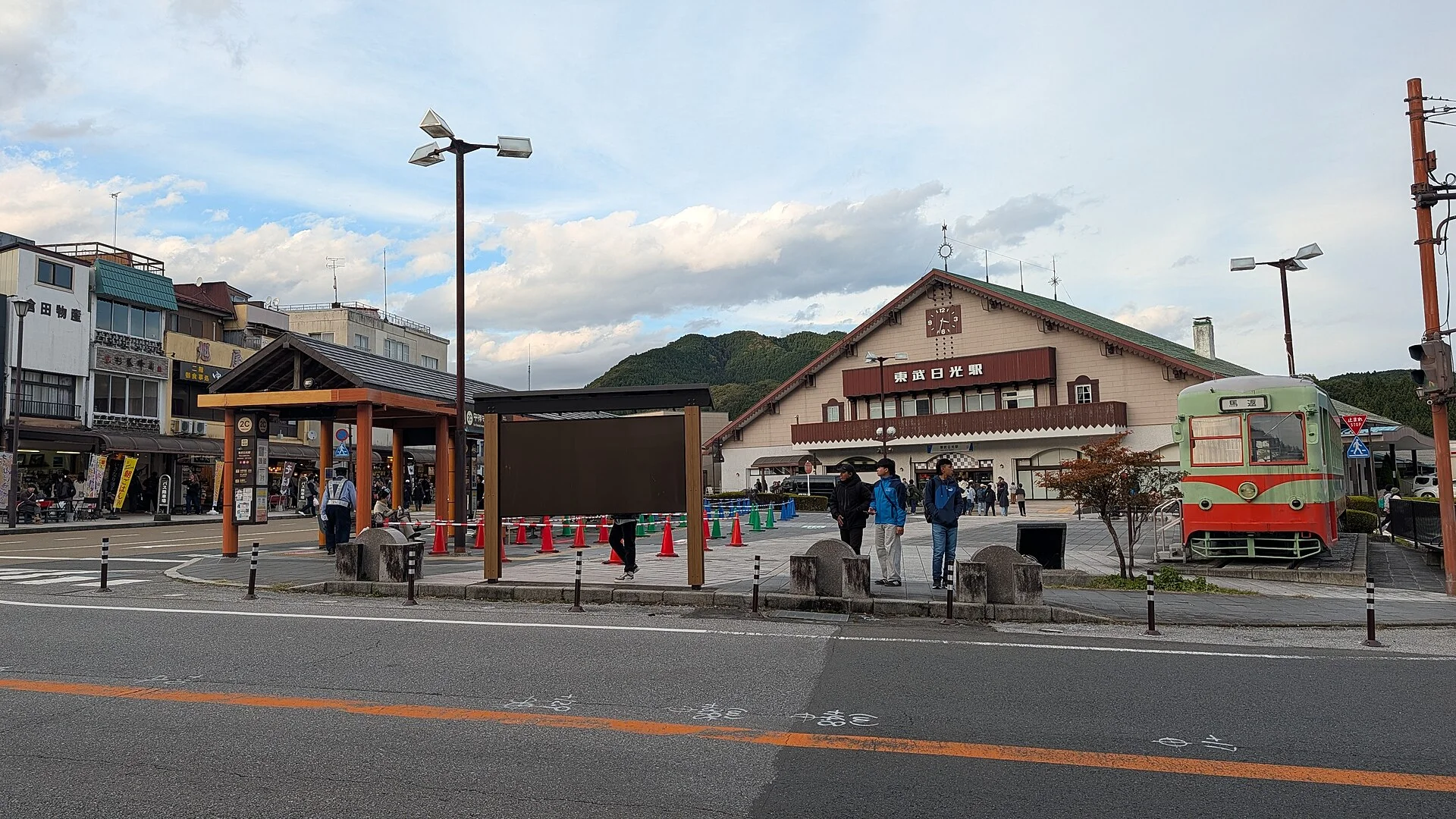 Tobu-Nikko Station and the local bus transfer area after arrival from Tokyo