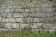 Nuno-zumi granite stone wall on the west side of Ninomaru at Morioka Castle
