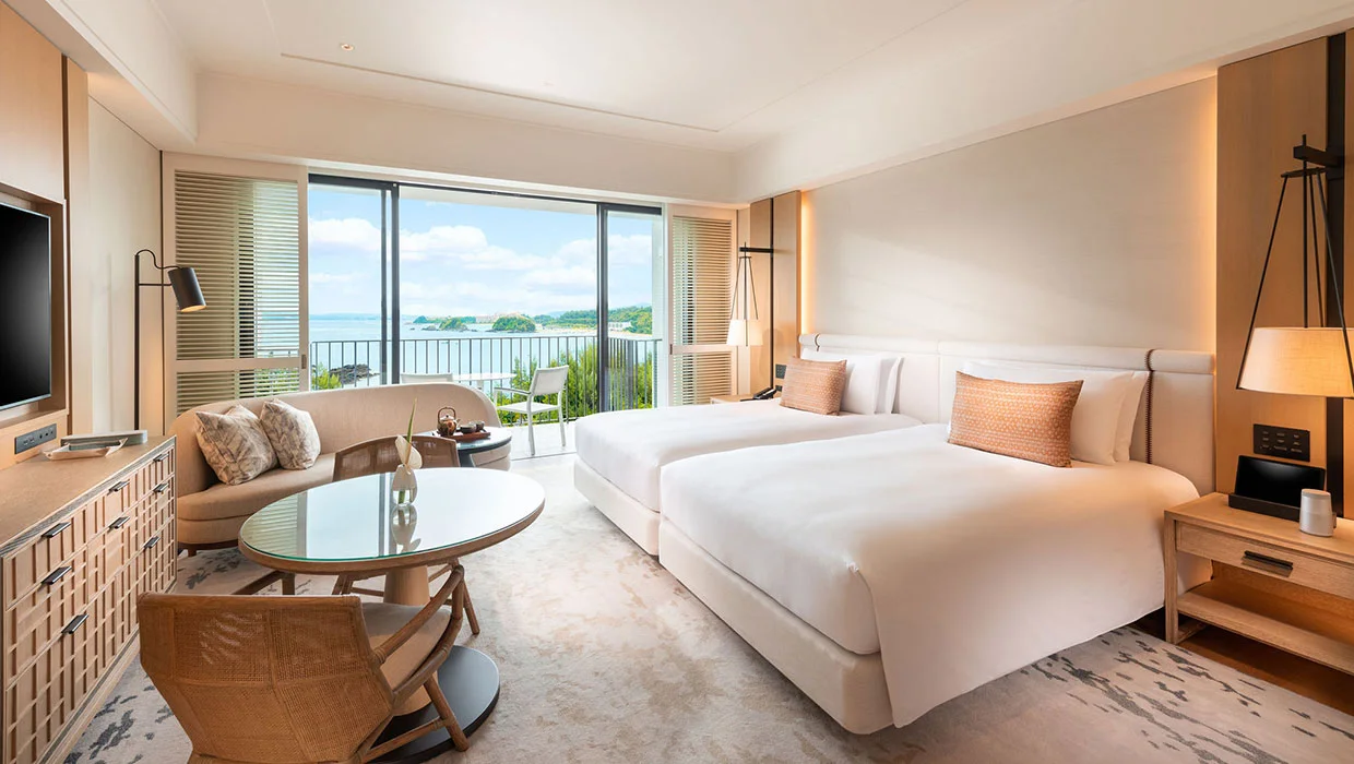 Halekulani Okinawa standard room for comparing Partial Ocean View, Ocean View and Ocean Front upgrades