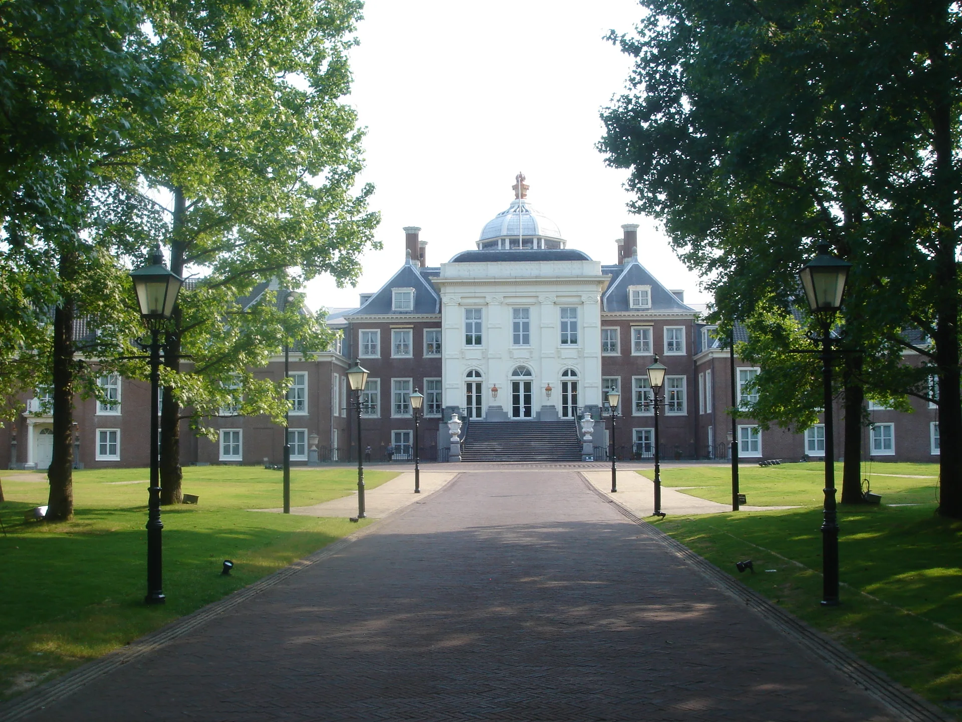 Palace Huis Ten Bosch replica and formal park architecture in Nagasaki