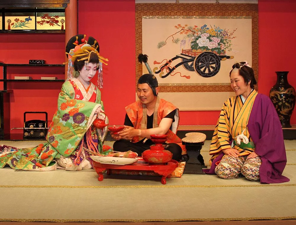 Pre-closure Edo-town and ninja-themed scenery inside Ise Ninja Kingdom