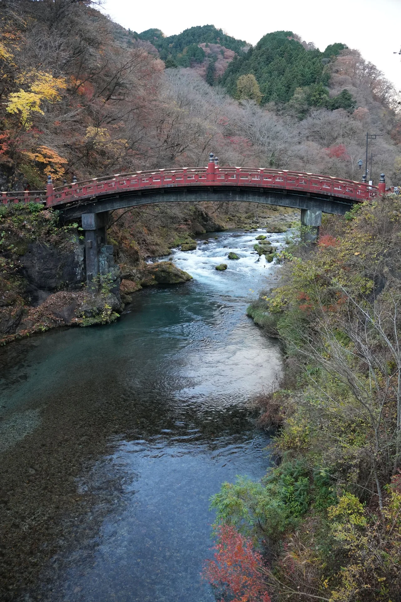 Shinkyo Bridge autumn scenery as a lower-elevation backup for Oku-Nikko weather or traffic