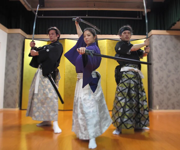 Samurai Kenbu sword dance performance in Kyoto