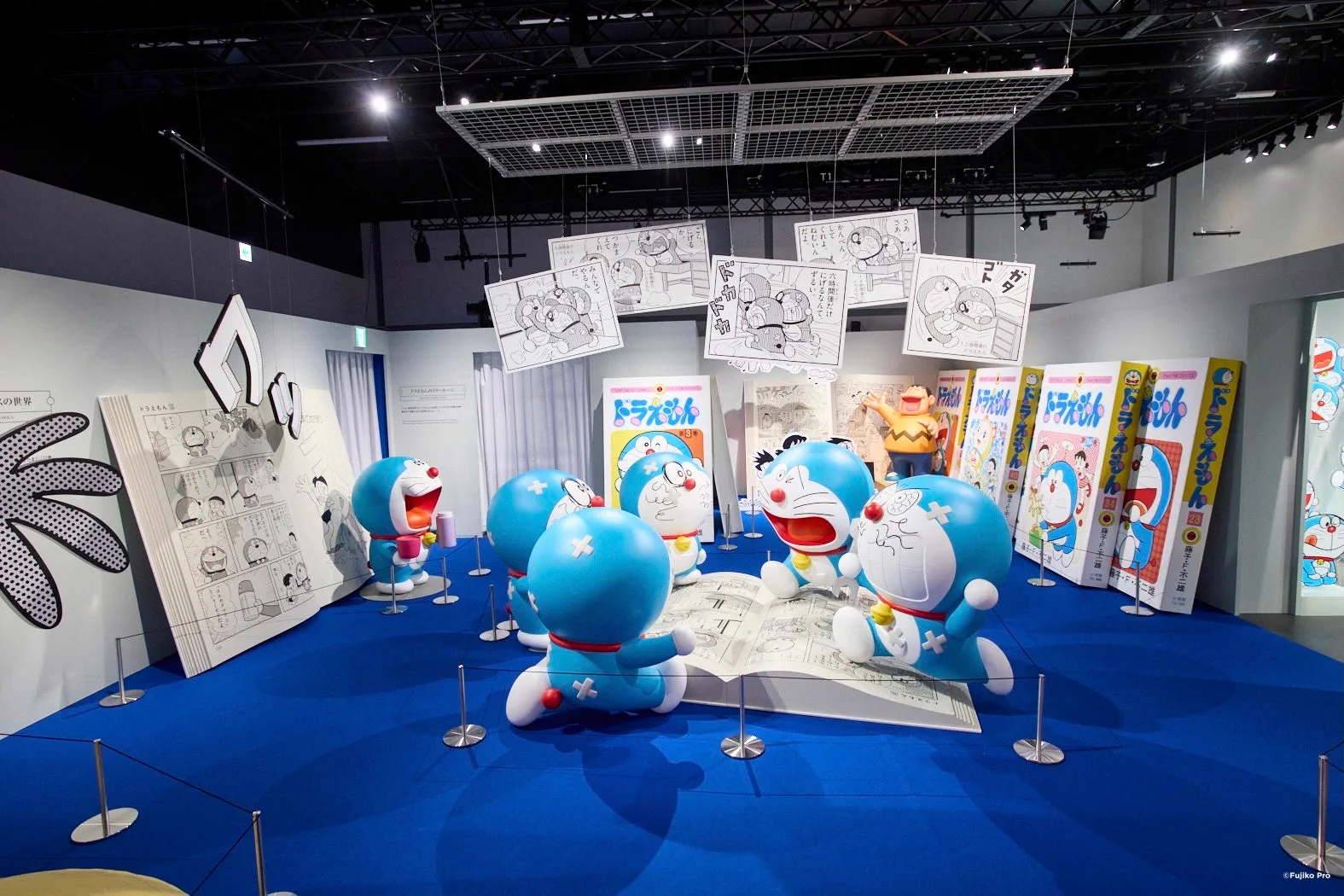 Life-size Doraemon characters and manga scenes at the Tokyo exhibition