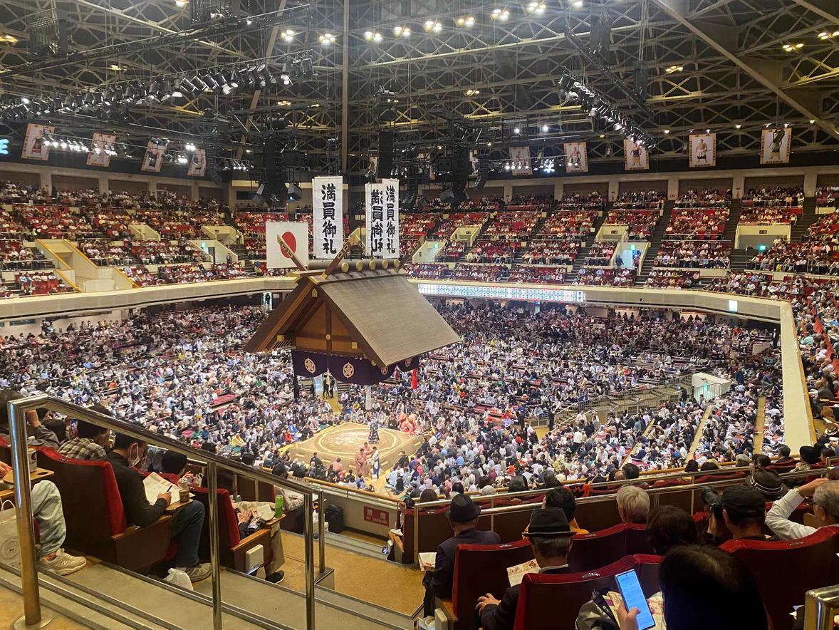 September Grand Sumo Tokyo 2026 audience watching the dohyo inside Ryogoku Kokugikan