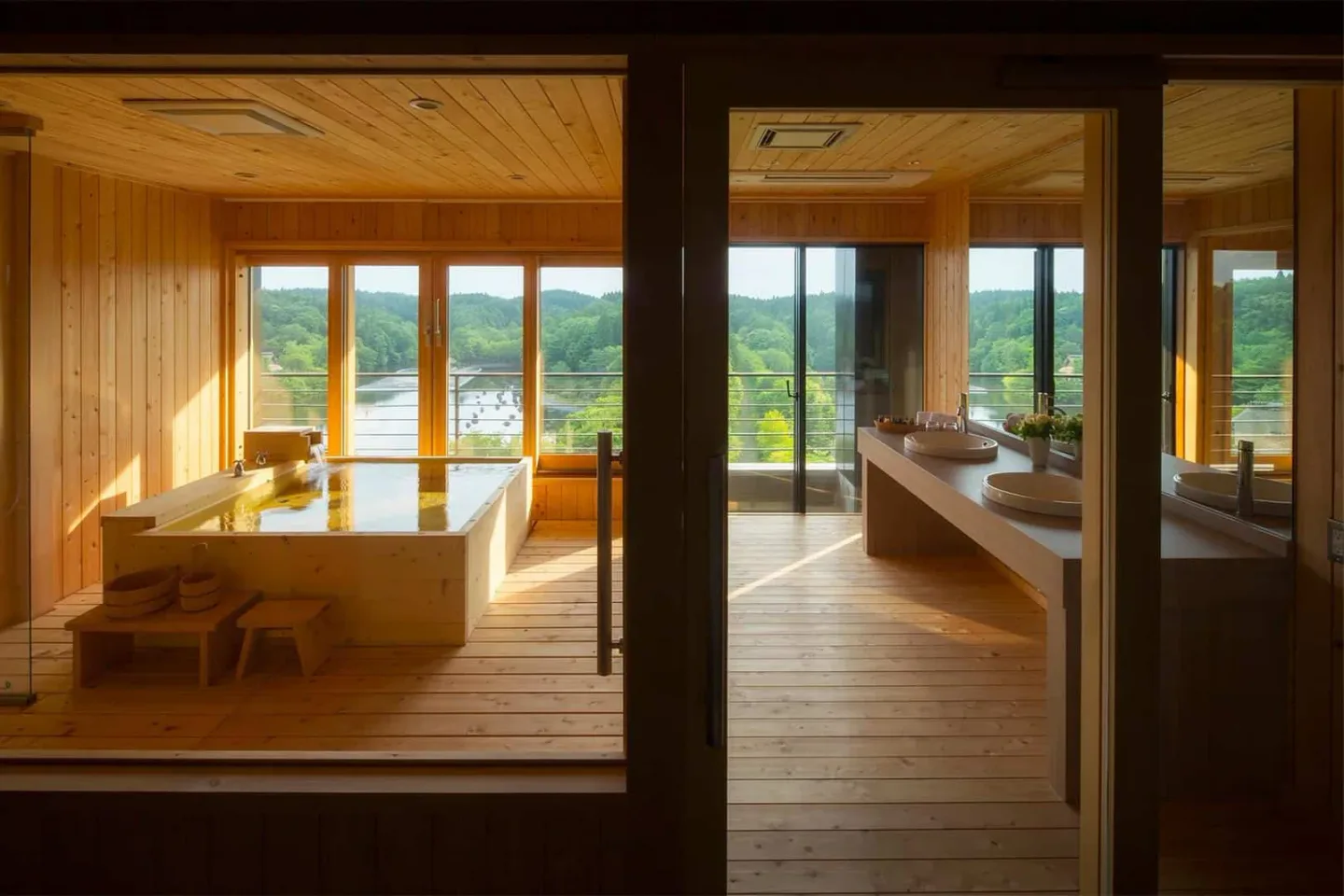 Aomoriya Unkan guest room with park-facing living area