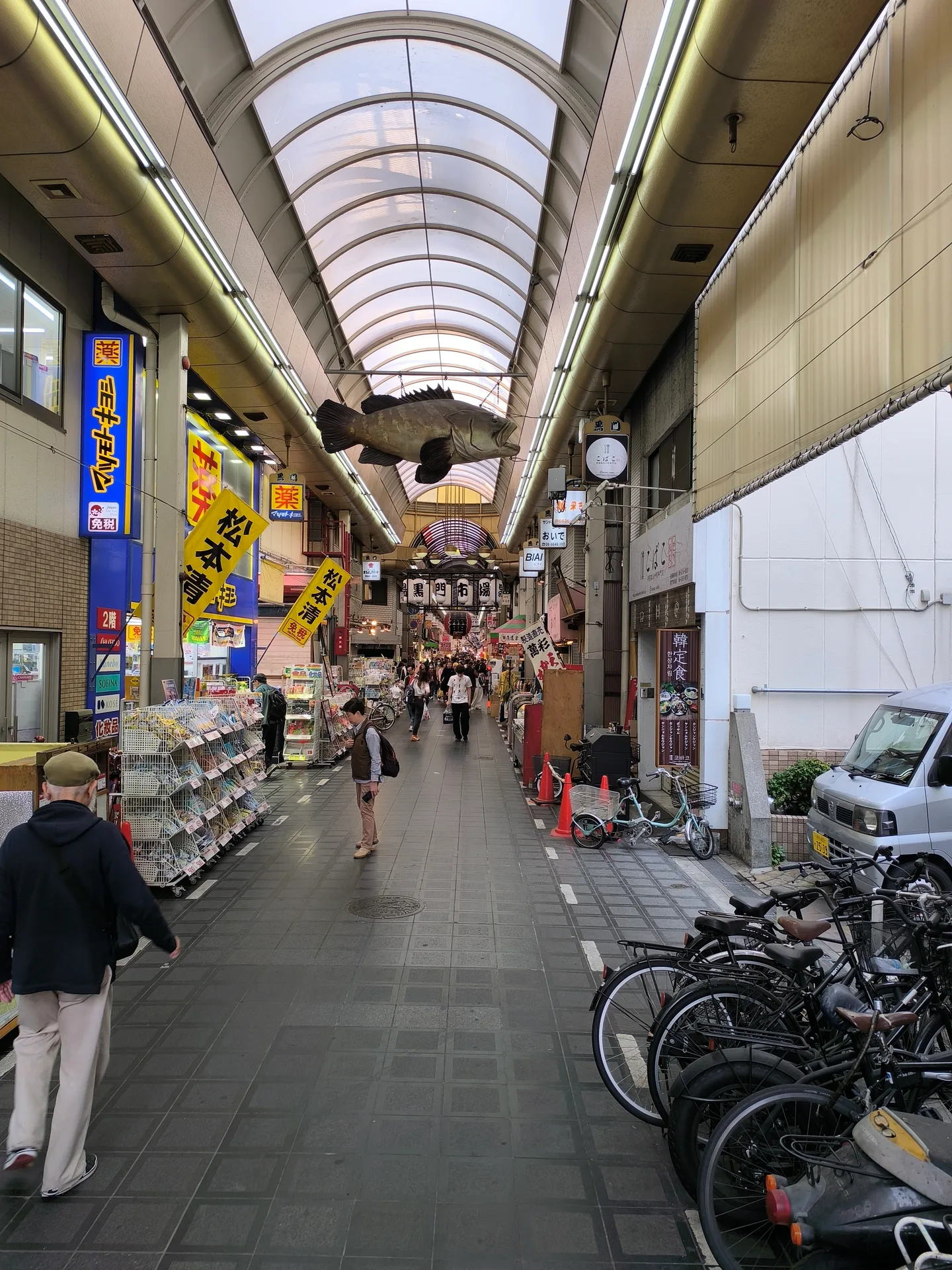 Kuromon Market in Osaka, where a group should decide whether a guide adds value or everyone simply wants to eat independently