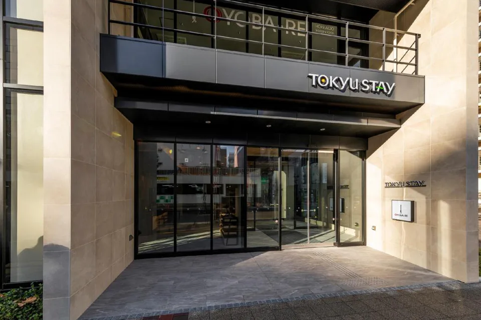 Tokyu Stay Sapporo Odori entrance for a family long-stay decision